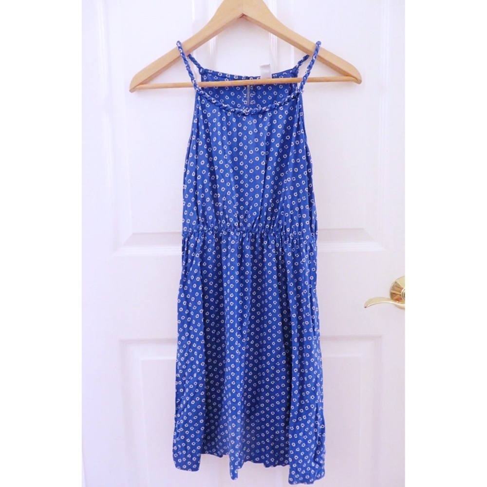Blue & White Patterned Summer Dress